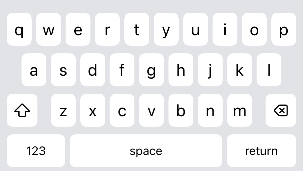PureKey English QWERTY keyboard in its light appearance